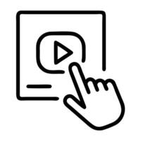 Interactive story ad icon in dynamic line art style vivid vector