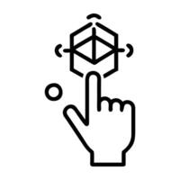 Interactive product showcase icon in sleek line art style modern vector