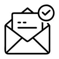 Interactive email content icon in clear line art style simple vector