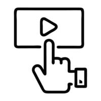 Interactive poll icon in modern line art design clear vector