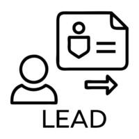 Lead generation contact form icon in effective line art design vector