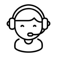 Online customer service chatbot icon with headset design for support vector