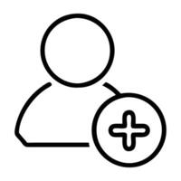 New follower sign icon with plus user addition for growth vector