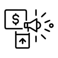 Pay per click advertising icon with ad placement strategy today vector
