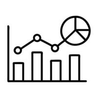 Performance marketing dashboard icon with pie and bar charts today vector