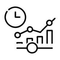 Real time campaign tracking icon with clock for performance today vector