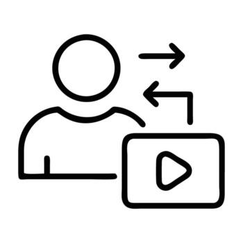 Personalized media marketing icon with user and play button today vector