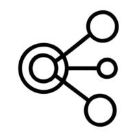 Share icon featuring three connected dots in line art today vector