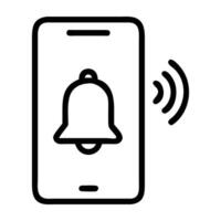 Push notification icon with phone alert symbol for updates now vector
