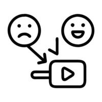 Reaction icon with play button showing clear emotion for sharing vector