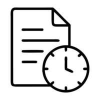 Social media archive icon featuring clock and document display system vector