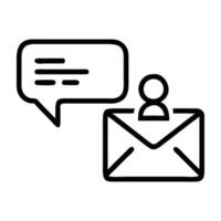 Social media direct message icon with envelope and chat feature vector