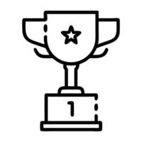 Social media contest icon featuring trophy and challenge display award vector