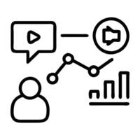Social media infographic icon showing data chart and statistics detail vector
