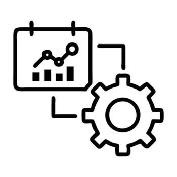 Social media automation icon with gear and scheduling feature tool vector
