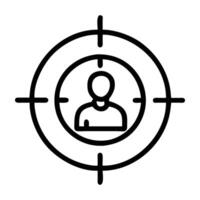 Target audience icon featuring focus group and user icon display vector