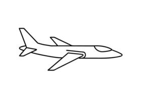 Elegant refined outline of turbojet airplane art modern white background vector