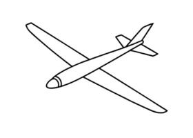 Elegant line art of glider airplane featuring modern white background vector