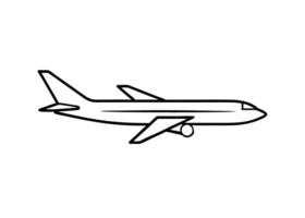 Elegant minimalist design of airliner silhouette line art white background vector