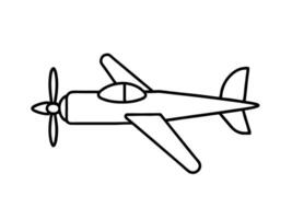 Clean minimalist drawing of single propeller airplane for classic style vector