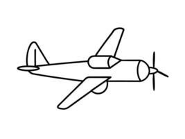 Clean minimalist drawing of single propeller plane highlighting vintage design vector