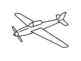 Clean minimalist drawing of small airplane in flight mode today vector