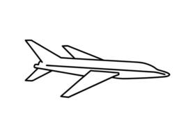 Elegant outline of minimalist passenger jet line art white background vector