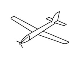Clean minimalist drawing of glider plane emphasizing smooth aerodynamic motion vector