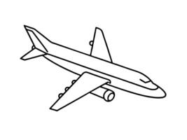 Clean minimalist line art of vintage airplane showcasing retro design vector