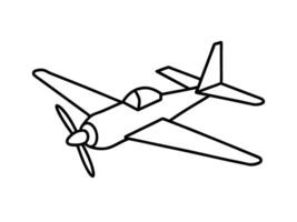 Clean abstract drawing of classic propeller airplane for timeless travel vector