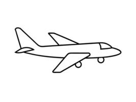 Elegant minimalist render of classic airplane line art white background vector