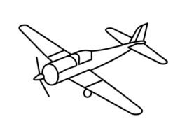 Elegant minimalist sketch of small plane line art white background vector