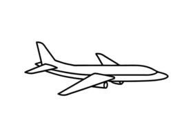 Modern crisp line drawing of an airplane silhouette design unique vector