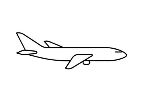 Side view sketch of streamlined airplane cap with clear style vector