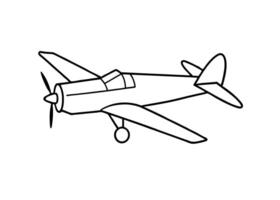 Simple sketch of classic monoplane with clean drawing style inspiration vector