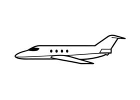 Minimalist drawing of private jet in refined line art style vector