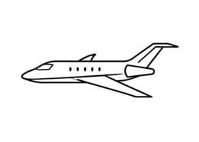 Minimalist outline of private jet featuring modern smooth design touch vector