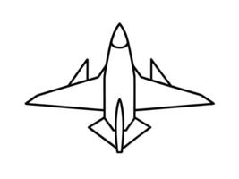 Minimalist jet airplane line art showcasing clean white simplicity effect vector