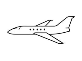 Minimalist outline of private jet with refined artistic drawing style vector