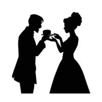 Couple feeding cake to each other in neat line art vector