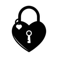 Romantic heart shaped lock holding a secret key design vector