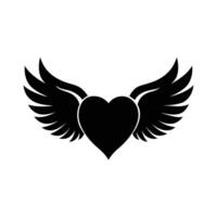 Romantic silhouette of a winged heart symbolizing pure love design vector