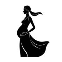 Mother to be poised standing in calm elegant posture today vector