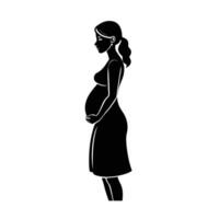 Mother to be side view standing gracefully with gentle poise vector