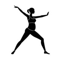 Maternity woman in activewear performing light exercise with ease today vector