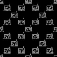 Heart with a Financial Graph on Laptop Screen Passion for Trading outline seamless pattern vector