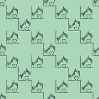Graph and Heart for Investors and Traders linear seamless pattern vector