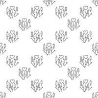 Japanese Candle chart with Heart thin line seamless pattern vector