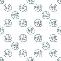Candlestick Chart and Heart inside Circle Financial Passion seamless pattern in thin line style vector