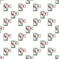 Smartphone and Candlestick Chart Mobile Trading colored seamless pattern vector